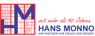 Das Logo der Druckerei Hans Monno – Ihr Partner für Druck und Medien.